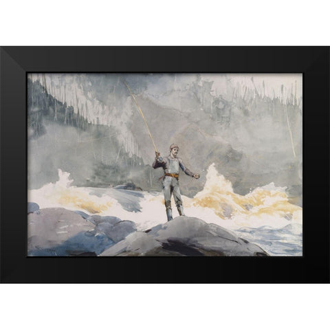 Casting Black Modern Wood Framed Art Print by Homer, Winslow