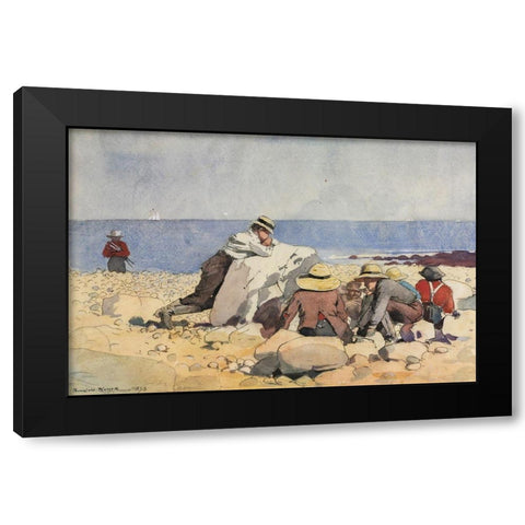 A Clam Bake Black Modern Wood Framed Art Print with Double Matting by Homer, Winslow