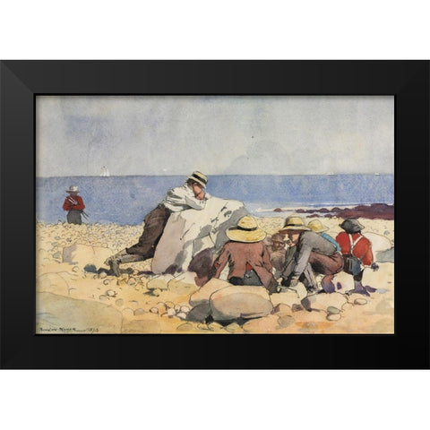 A Clam Bake Black Modern Wood Framed Art Print by Homer, Winslow