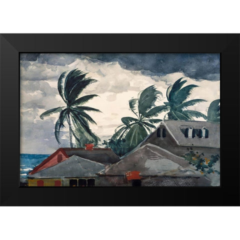 Hurricane, Bahamas Black Modern Wood Framed Art Print by Homer, Winslow