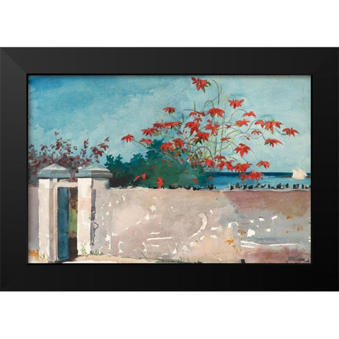 A Wall, Nassau Black Modern Wood Framed Art Print by Homer, Winslow