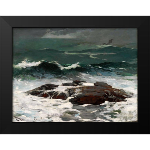 Summer Squall Black Modern Wood Framed Art Print by Homer, Winslow