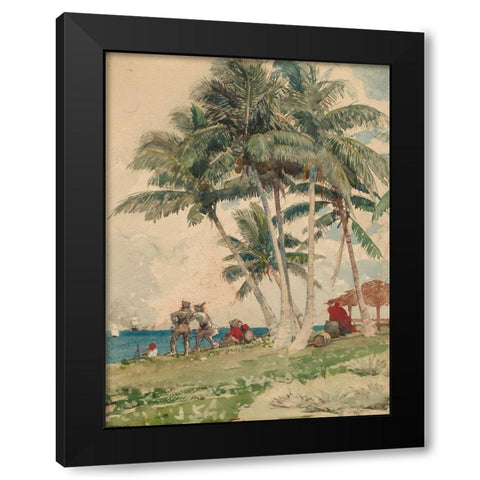 The Buccaneers Black Modern Wood Framed Art Print by Homer, Winslow