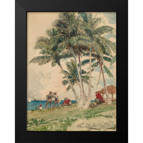 The Buccaneers Black Modern Wood Framed Art Print by Homer, Winslow