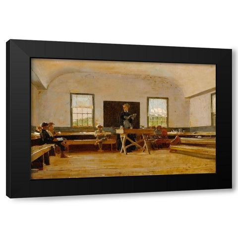 Country School Black Modern Wood Framed Art Print by Homer, Winslow
