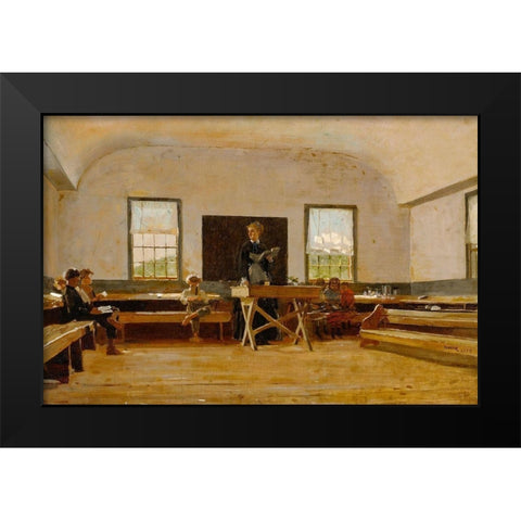 Country School Black Modern Wood Framed Art Print by Homer, Winslow