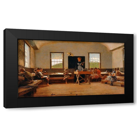 The Country School Black Modern Wood Framed Art Print with Double Matting by Homer, Winslow
