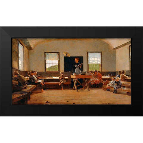 The Country School Black Modern Wood Framed Art Print by Homer, Winslow