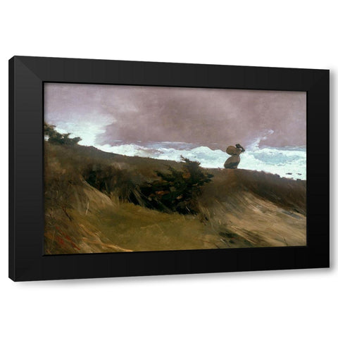 The West Wind Black Modern Wood Framed Art Print with Double Matting by Homer, Winslow