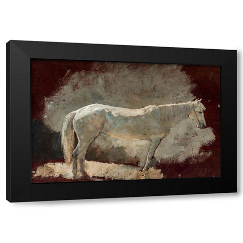 White Mare Black Modern Wood Framed Art Print with Double Matting by Homer, Winslow
