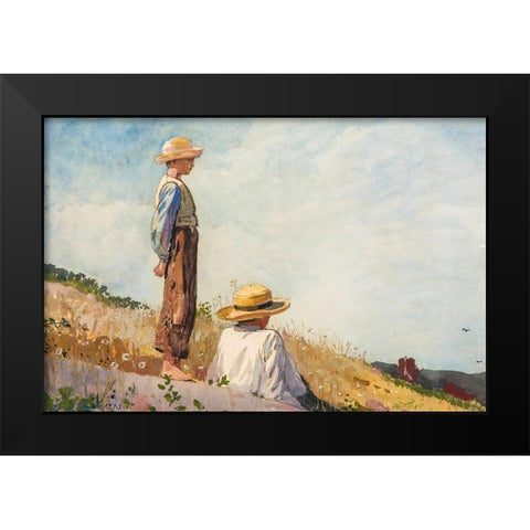 The Blue Boy Black Modern Wood Framed Art Print by Homer, Winslow