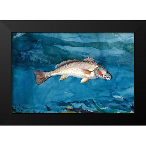 Channel Bass Black Modern Wood Framed Art Print by Homer, Winslow