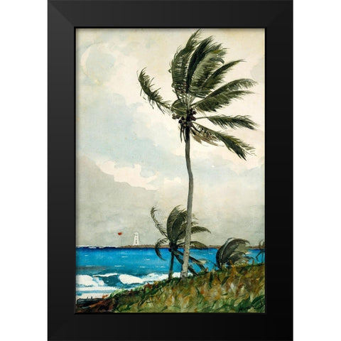 Palm Tree, Nassau Black Modern Wood Framed Art Print by Homer, Winslow