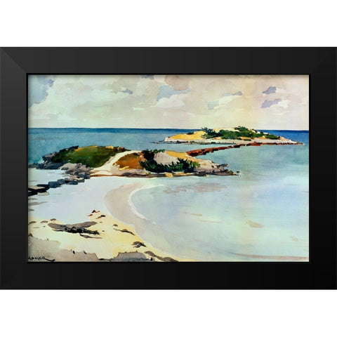 Gallows Island Black Modern Wood Framed Art Print by Homer, Winslow