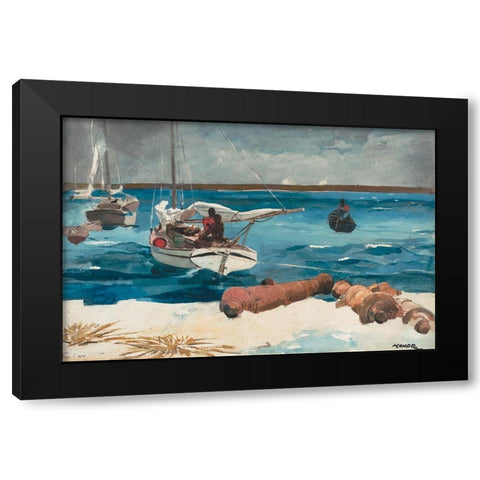 Nassau Black Modern Wood Framed Art Print with Double Matting by Homer, Winslow