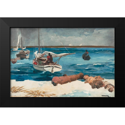 Nassau Black Modern Wood Framed Art Print by Homer, Winslow