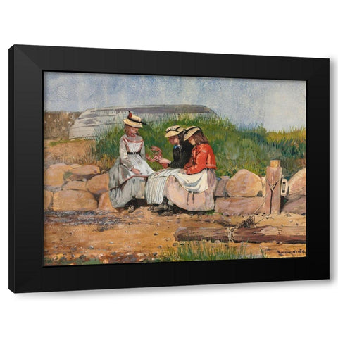 A Fishermans Daughter Black Modern Wood Framed Art Print with Double Matting by Homer, Winslow