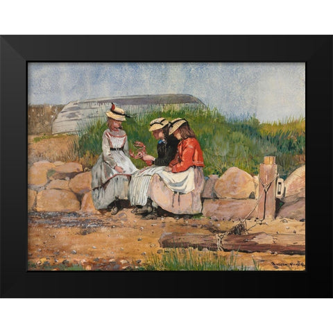 A Fishermans Daughter Black Modern Wood Framed Art Print by Homer, Winslow