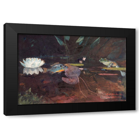 Mink Pond Black Modern Wood Framed Art Print by Homer, Winslow