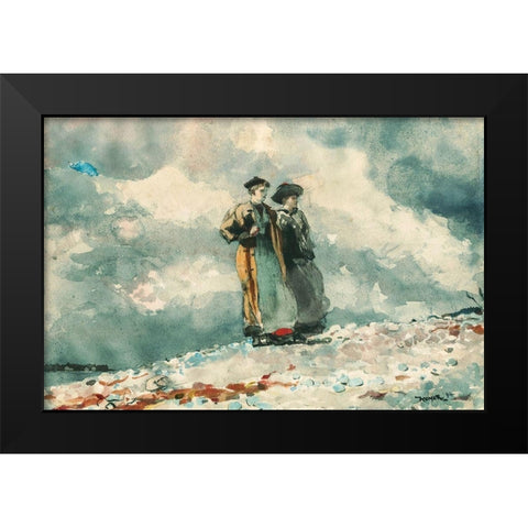 The Outlook, Maine Coast Black Modern Wood Framed Art Print by Homer, Winslow