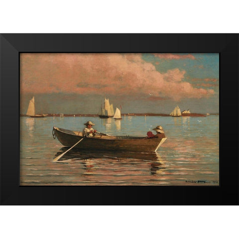 Gloucester Harbor Black Modern Wood Framed Art Print by Homer, Winslow