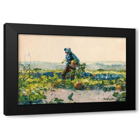 For to Be a Farmers Boy Black Modern Wood Framed Art Print with Double Matting by Homer, Winslow
