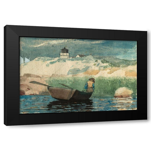 Boy in Boat, Gloucester Black Modern Wood Framed Art Print with Double Matting by Homer, Winslow