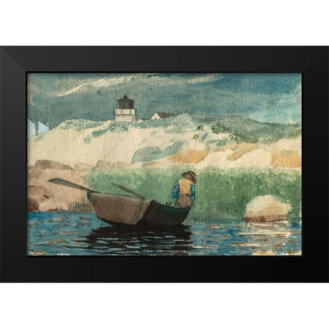 Boy in Boat, Gloucester Black Modern Wood Framed Art Print by Homer, Winslow