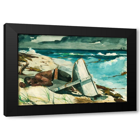 After the Hurricane, Bahamas Black Modern Wood Framed Art Print with Double Matting by Homer, Winslow