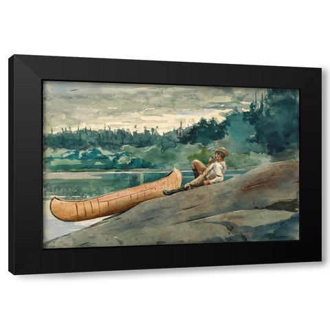 The Guide Black Modern Wood Framed Art Print with Double Matting by Homer, Winslow