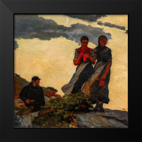 Early Evening Black Modern Wood Framed Art Print by Homer, Winslow