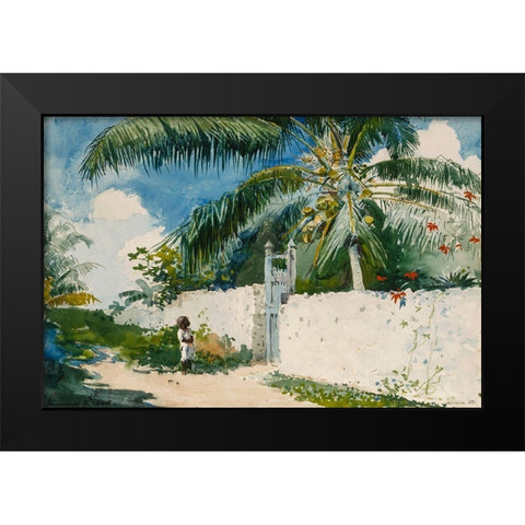 A Garden in Nassau Black Modern Wood Framed Art Print by Homer, Winslow