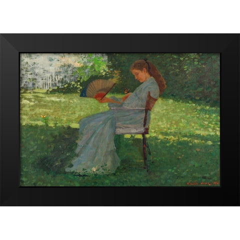 The Butterfly Black Modern Wood Framed Art Print by Homer, Winslow