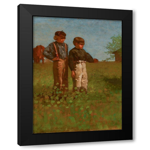 Young Farmers Black Modern Wood Framed Art Print with Double Matting by Homer, Winslow
