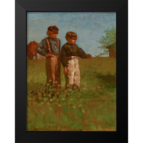 Young Farmers Black Modern Wood Framed Art Print by Homer, Winslow