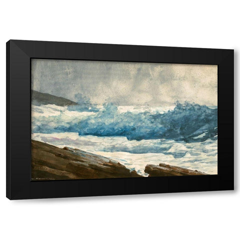 Prouts Neck, Breakers Black Modern Wood Framed Art Print with Double Matting by Homer, Winslow