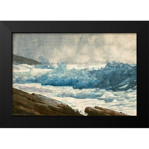 Prouts Neck, Breakers Black Modern Wood Framed Art Print by Homer, Winslow