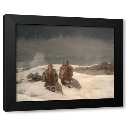 Below Zero Black Modern Wood Framed Art Print with Double Matting by Homer, Winslow