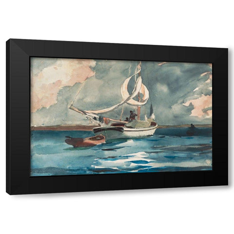 Sloop, Nassau Black Modern Wood Framed Art Print with Double Matting by Homer, Winslow