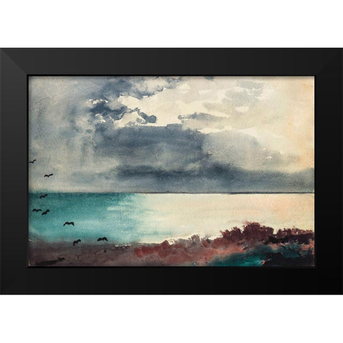 Breaking Storm, Coast of Maine Black Modern Wood Framed Art Print by Homer, Winslow