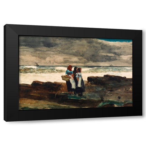 Sun and Clouds Black Modern Wood Framed Art Print with Double Matting by Homer, Winslow