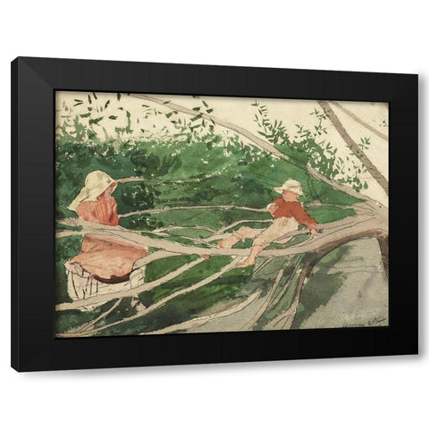 Out on a Limb Black Modern Wood Framed Art Print with Double Matting by Homer, Winslow