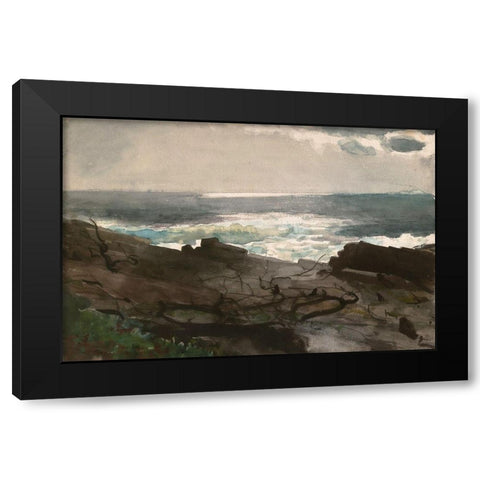 Sunshine and Shadow, Prouts Neck Black Modern Wood Framed Art Print with Double Matting by Homer, Winslow