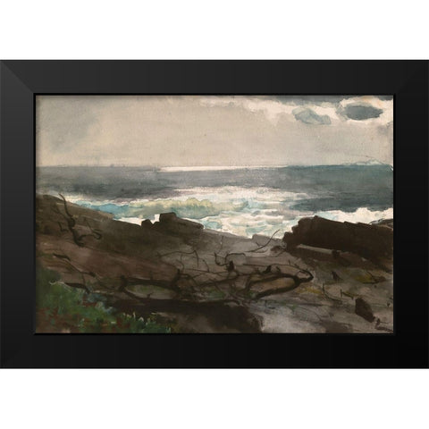 Sunshine and Shadow, Prouts Neck Black Modern Wood Framed Art Print by Homer, Winslow