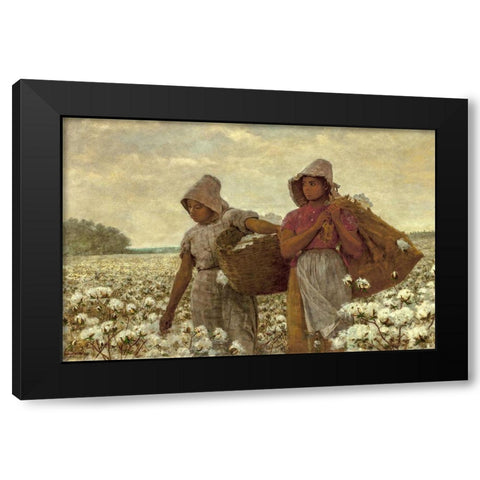 The Cotton Pickers Black Modern Wood Framed Art Print with Double Matting by Homer, Winslow