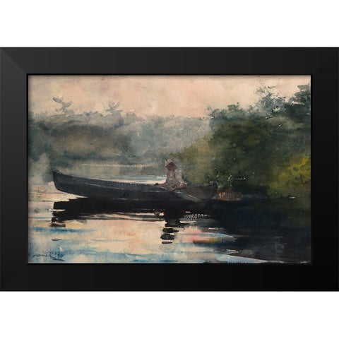 The End of the Day, Adirondacks Black Modern Wood Framed Art Print by Homer, Winslow