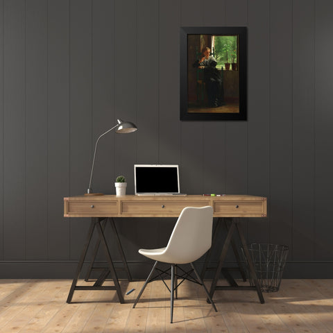 At the Window Black Modern Wood Framed Art Print by Homer, Winslow