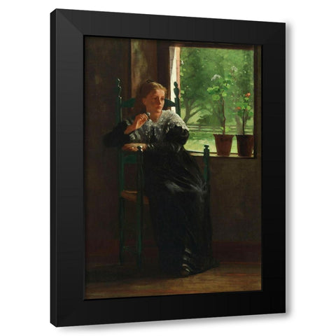 At the Window Black Modern Wood Framed Art Print with Double Matting by Homer, Winslow