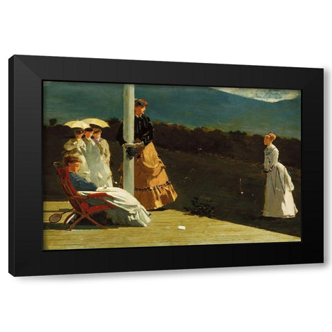 Croquet Match Black Modern Wood Framed Art Print with Double Matting by Homer, Winslow