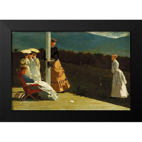 Croquet Match Black Modern Wood Framed Art Print by Homer, Winslow